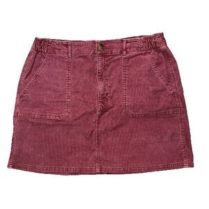 American Eagle Outfitters Burgundy Corduroy Mini Skirt Size 14